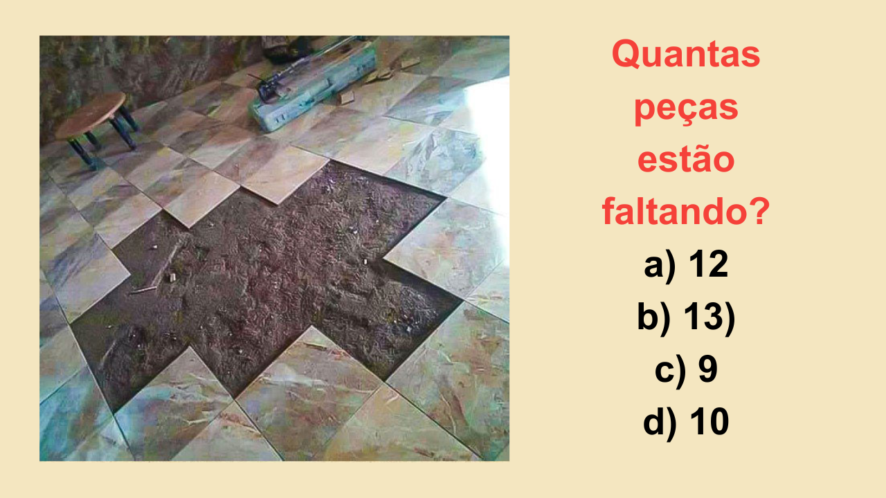 Você consegue responder quantos azulejos são necessários para completar