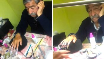 Papai aceita ser modelo de unhas para ajudar sua filha a passar em prova de manicure