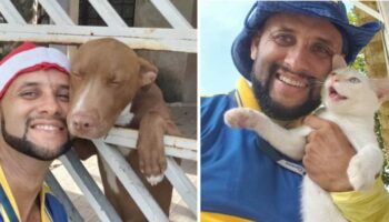 Carteiro tira selfies com todos os animais com quem faz amizade no trabalho