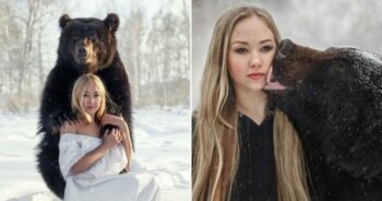 Mulher russa resgata um urso de um zoológico, e agora eles são melhores amigos