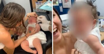 “Minha filha estava feliz”: Mãe é criticada por levar a filha de seis meses pra furar as orelhas