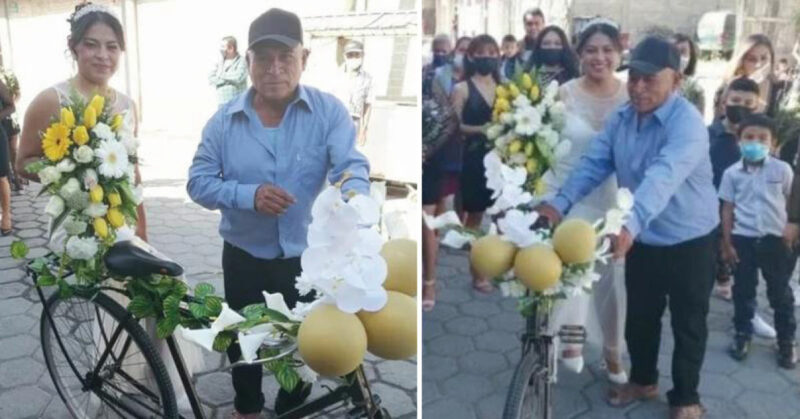 Pai decora bicicleta para levar filha ao casamento e emociona a todos