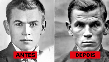 A mudança de um soldado antes e depois de 4 anos de guerra