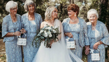 Noiva escolhe às 4 avós para serem as “garotas de flores” em seu casamento