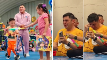 Pai chora ao ver a filha vencer e dividir o prêmios com seu concorrente