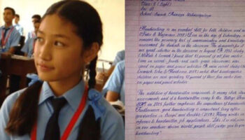 Menina de 14 anos ganha prêmio por ter a caligrafia mais perfeita do mundo