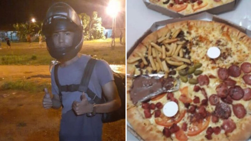 Mãe de entregador pede pizza para ajudar o filho no primeiro dia de trabalho
