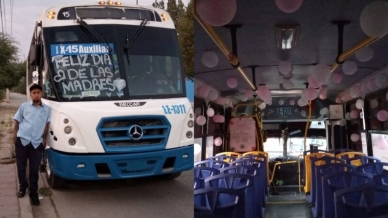 Motorista decorou seu ônibus para homenagear as mães pelo seu dia