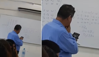 Professor deixou um exercício para seus alunos e depois não conseguiu resolvê-lo