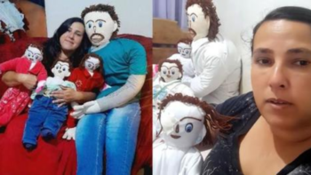 Mulher casada com boneca de pano afirma que sua vida se complicou depois de ter 3 filhos (também bonecos)