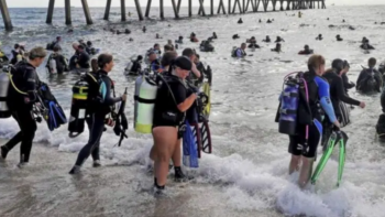 Centenas de mergulhadores quebram o recorde da maior limpeza subaquática do mundo