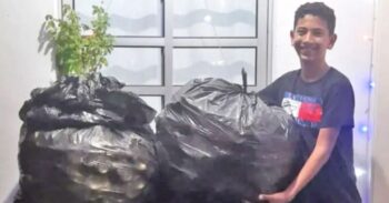 Menino de 12 anos junta latinhas para poder comprar a bicicleta que tanto sonha