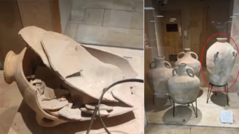 Menino esbarra e quebra jarro de 3.500 anos que estava exposto em museu em Israel